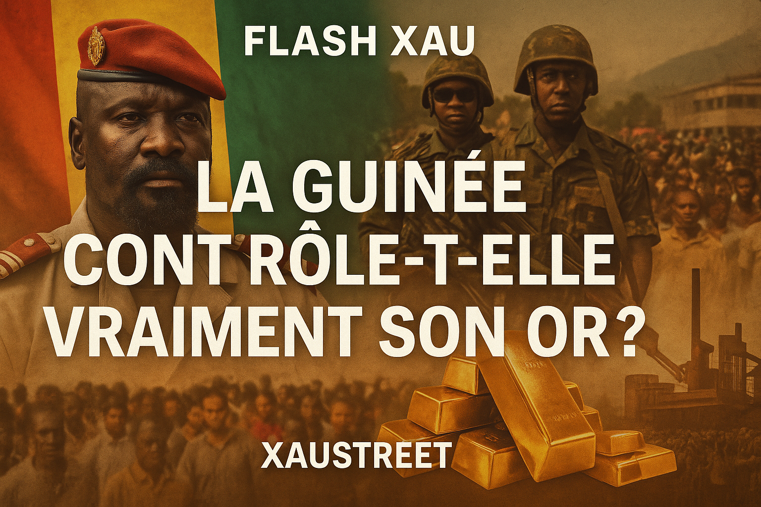 Image d’illustration du Flash XAU sur l’or de Guinée, entre enjeux militaires, multinationales et spoliation du peuple — par XAUstreet