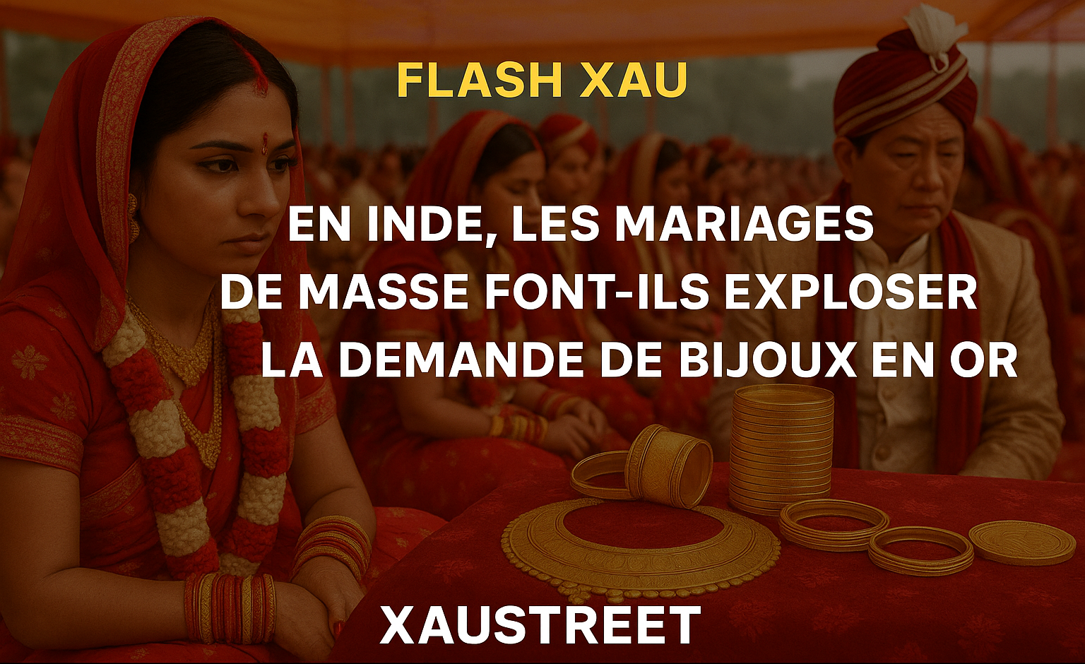 Mariage indien avec bijoux en or