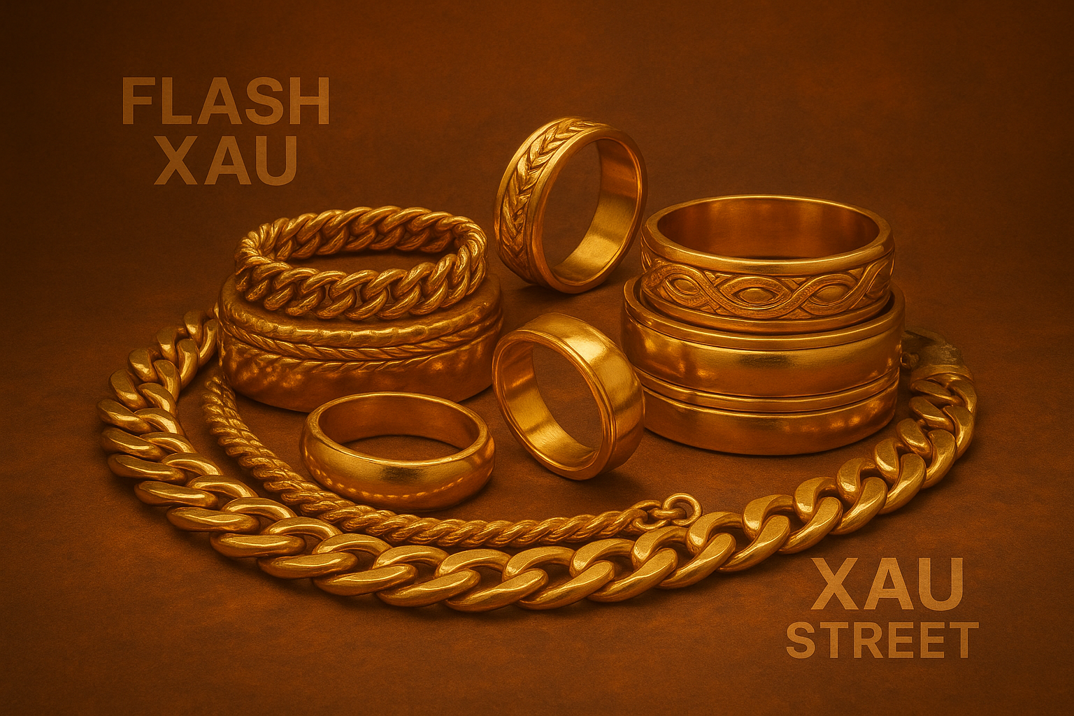 Bijoux en or 18K – chaînes, anneaux, bracelets