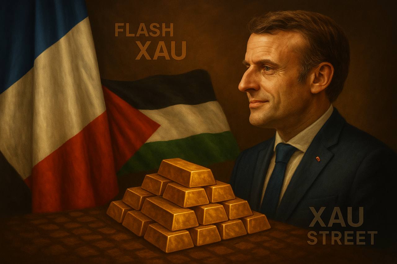 Macron annonce reconnaissance Palestine, drapeaux France et Palestine