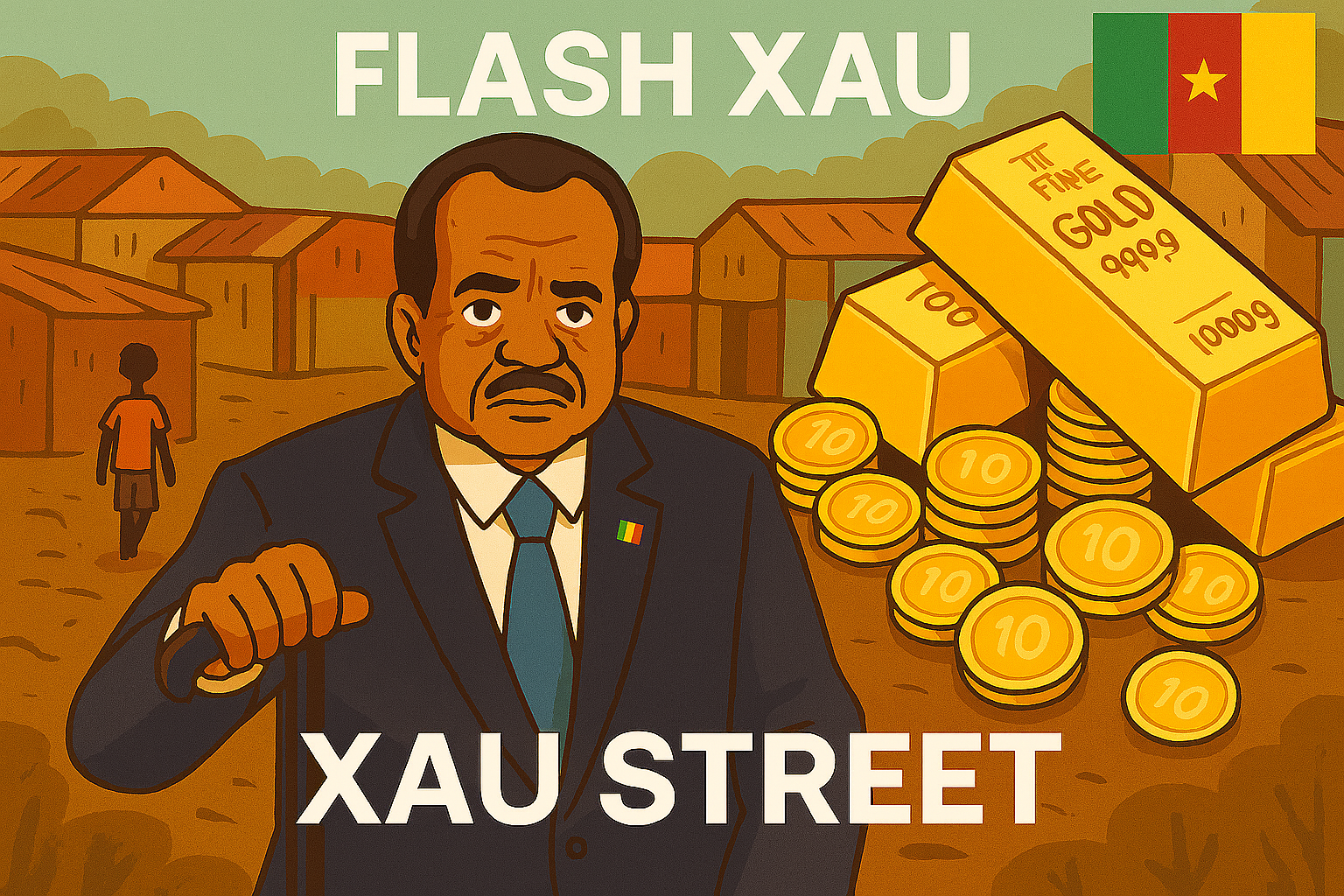 Paul Biya Cameroun or Colomine