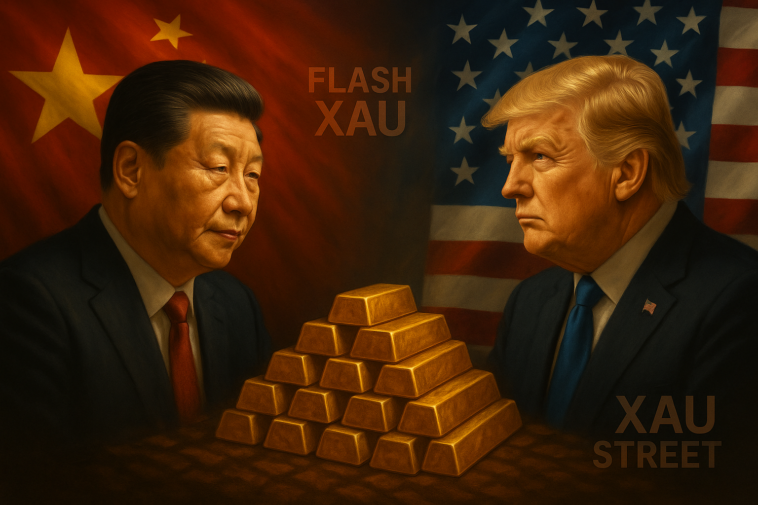 Trump et Xi Jinping en tension commerciale sur fond doré