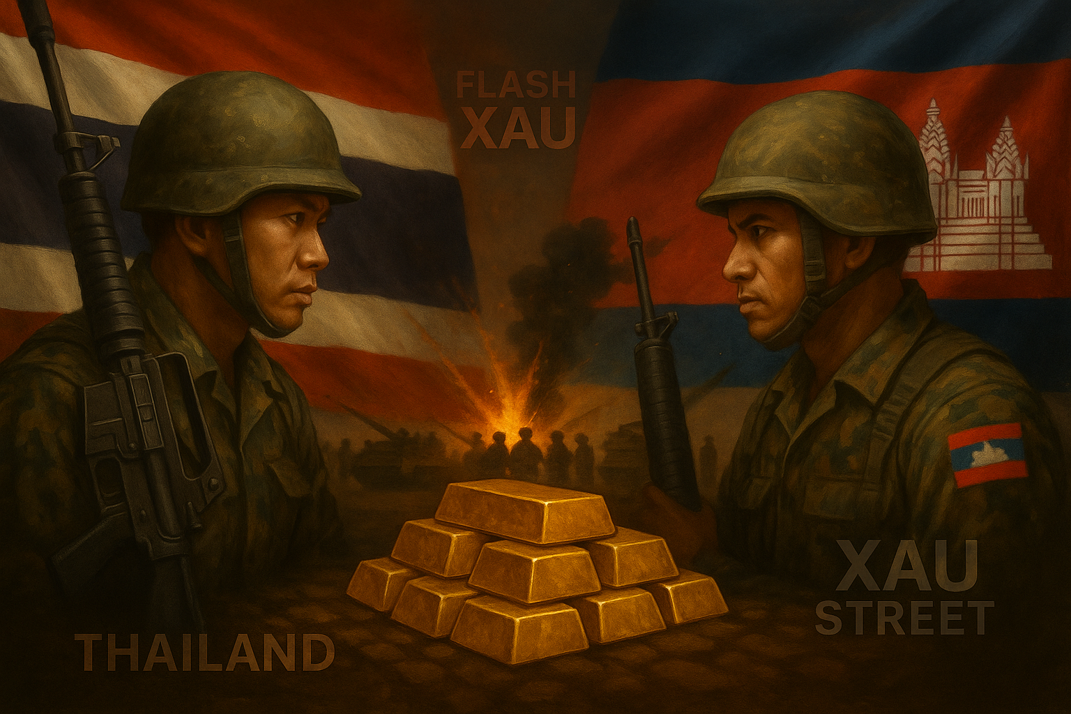 militaires thaïlandais et cambodgiens près du temple de Preah Vihear