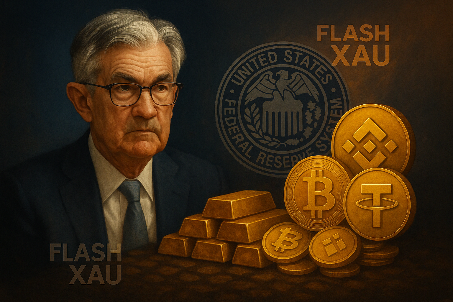 Graphique montrant l’impact de la décision de la Fed sur les cryptos adossées à l’or