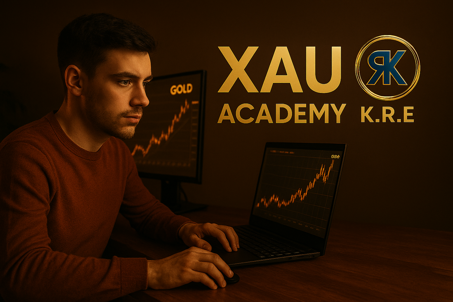 Trader débutant appliquant la méthode K.R.E pour apprendre à trader l’or