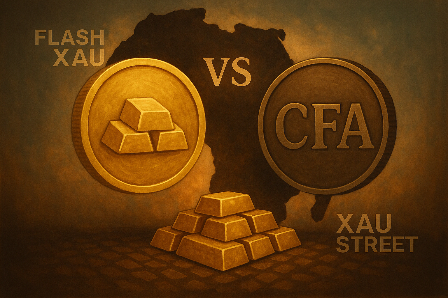 monnaie or vs franc cfa avec des lingots d'or