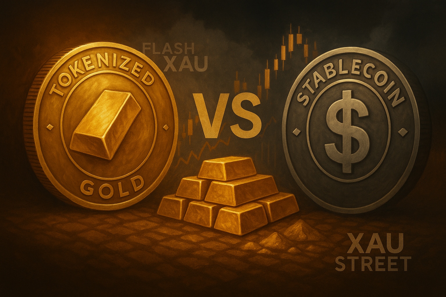 Comparaison or tokenisé et stablecoins – marché crypto