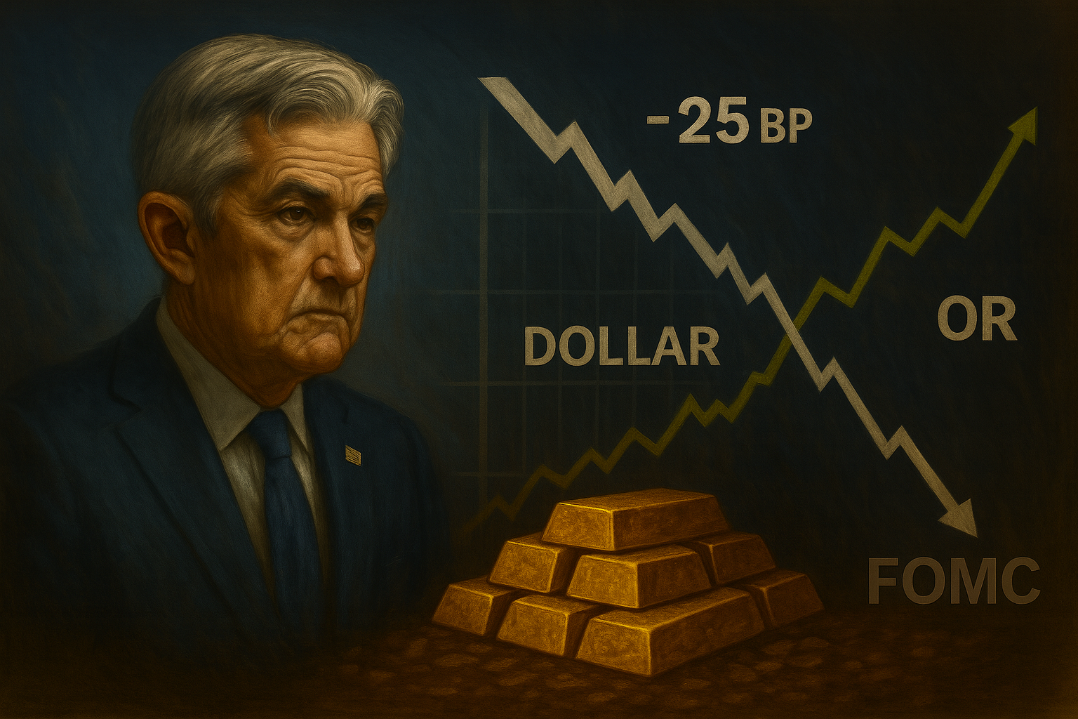 Graphique or dollar – Baisse taux Fed septembre 2025