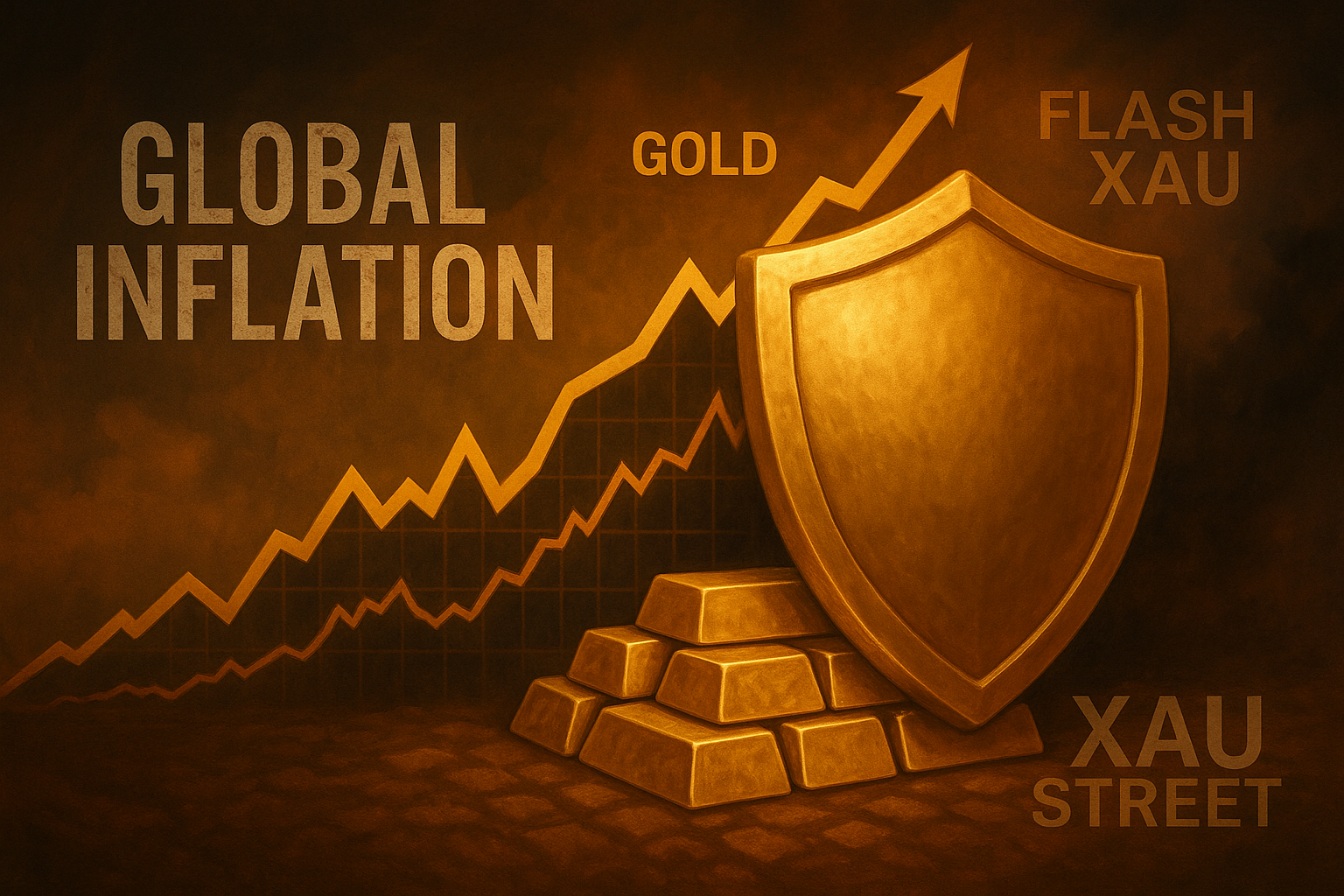 Graphique représentant l’inflation mondiale et la montée de l’or comme valeur refuge