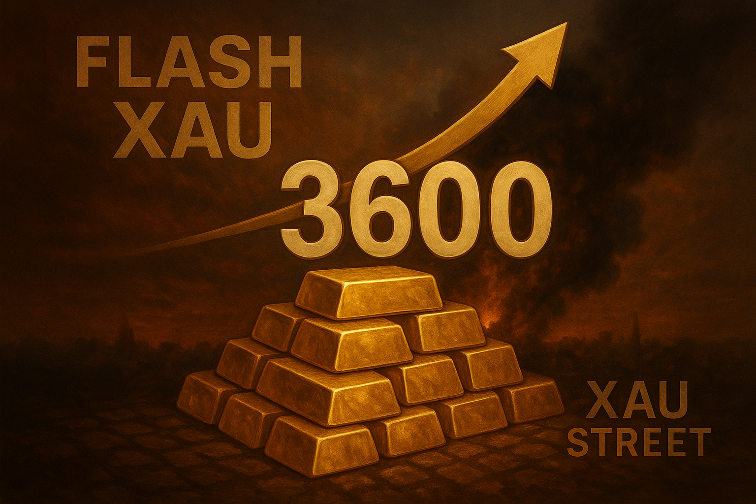 Lingots d’or illustrant le record historique de 3 600 $ dans un contexte de tensions mondiales