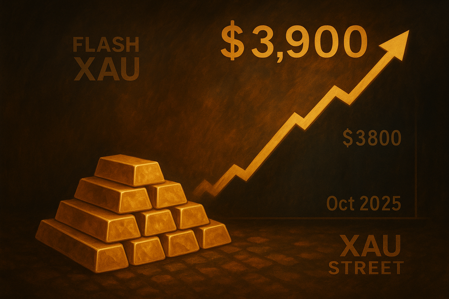 Graphique montrant l’ascension de l’or jusqu’à 3 900 $ en octobre 2025