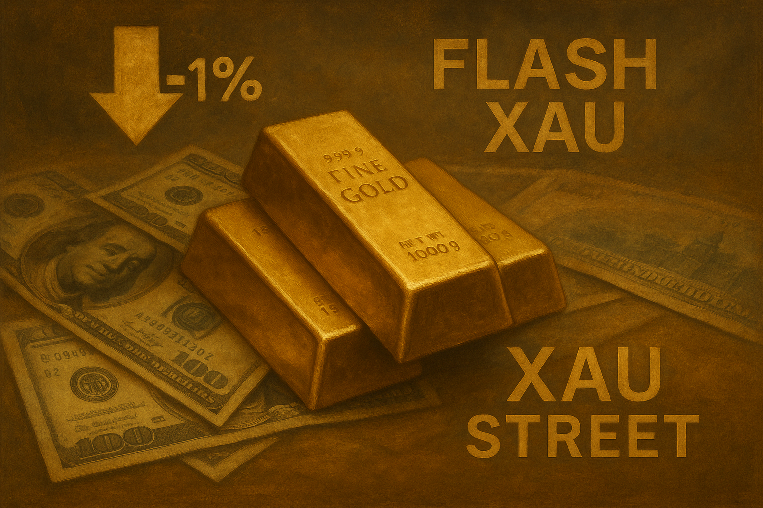 Lingots d’or et billets de banque – symbole des taux négatifs et de la valeur refuge