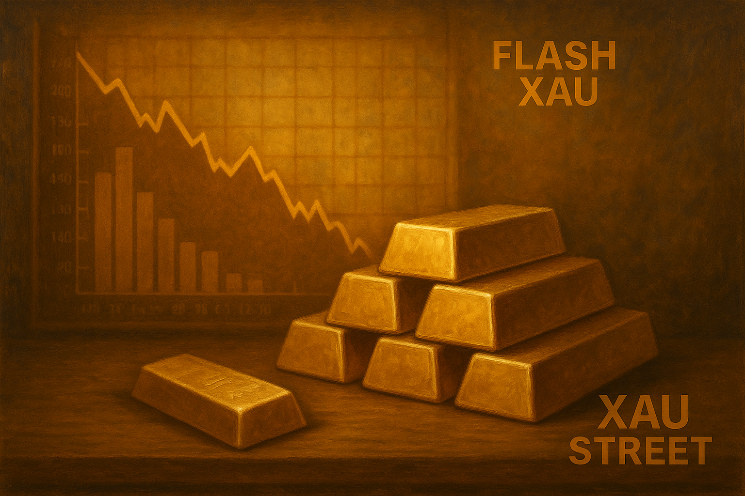 Lingots d’or et graphiques financiers – L’or, refuge ultime en temps de récession