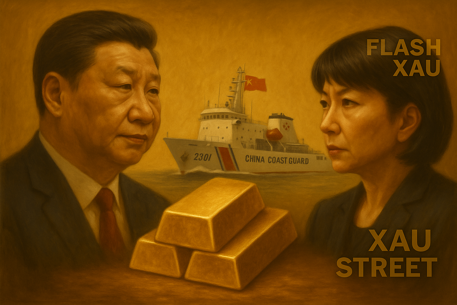 Navire de la garde-côtière chinoise près des îles Senkaku – symbole de confrontation sino-japonaise et rail pour l’or