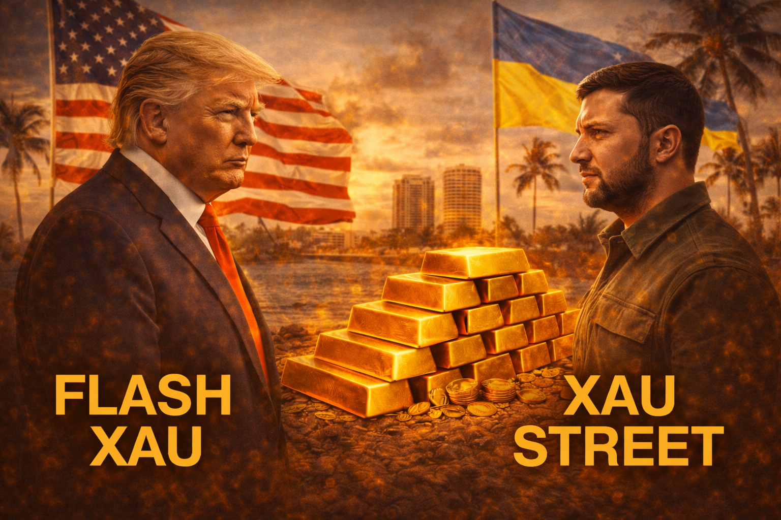 Donald Trump face à Volodymyr Zelensky en Floride — tensions géopolitiques et OR au cœur des enjeux des marchés mondiaux