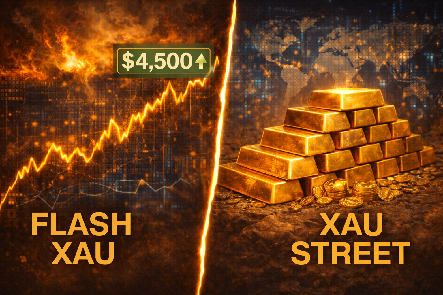 Graphique du prix de l’or atteignant 4 500 $ en décembre 2025 – analyse macroéconomique et tensions géopolitiques mondiales