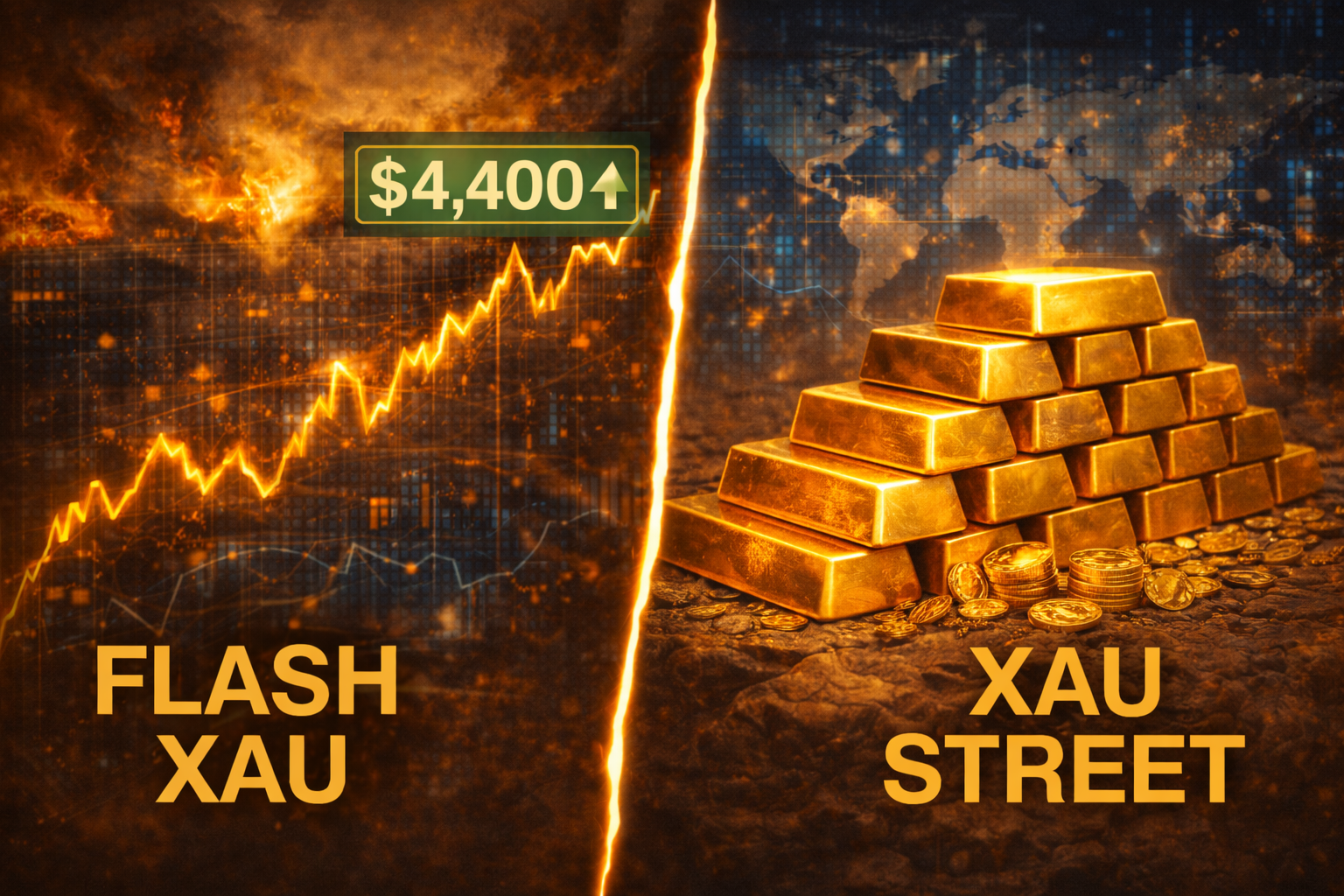 Graphique du prix de l’or dépassant les 4 400 dollars en décembre 2025 – analyse macroéconomique et géopolitique XAUstreet