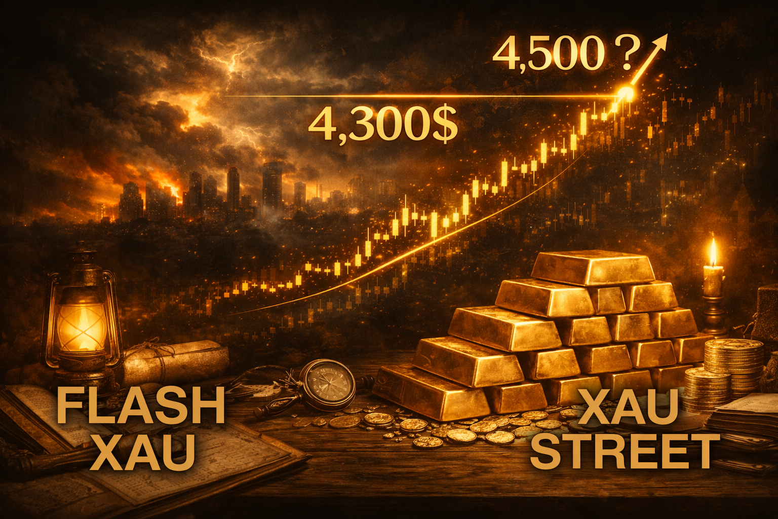 Graphique prix de l’or décembre 2025 au-dessus de 4 300 dollars – analyse macroéconomique