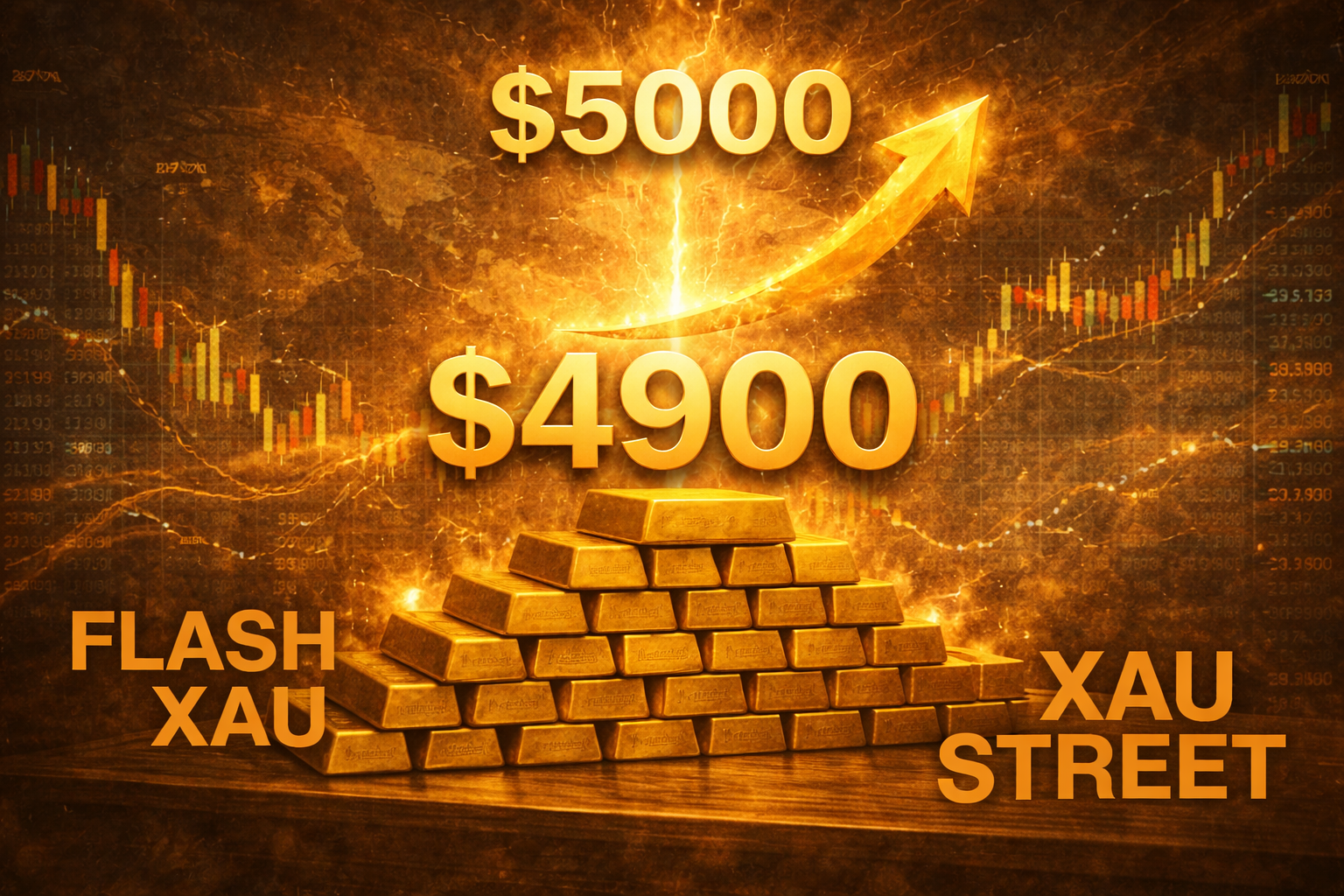 Graphique de l’or franchissant 4 900 dollars en janvier 2026 sur fond de crises mondiales