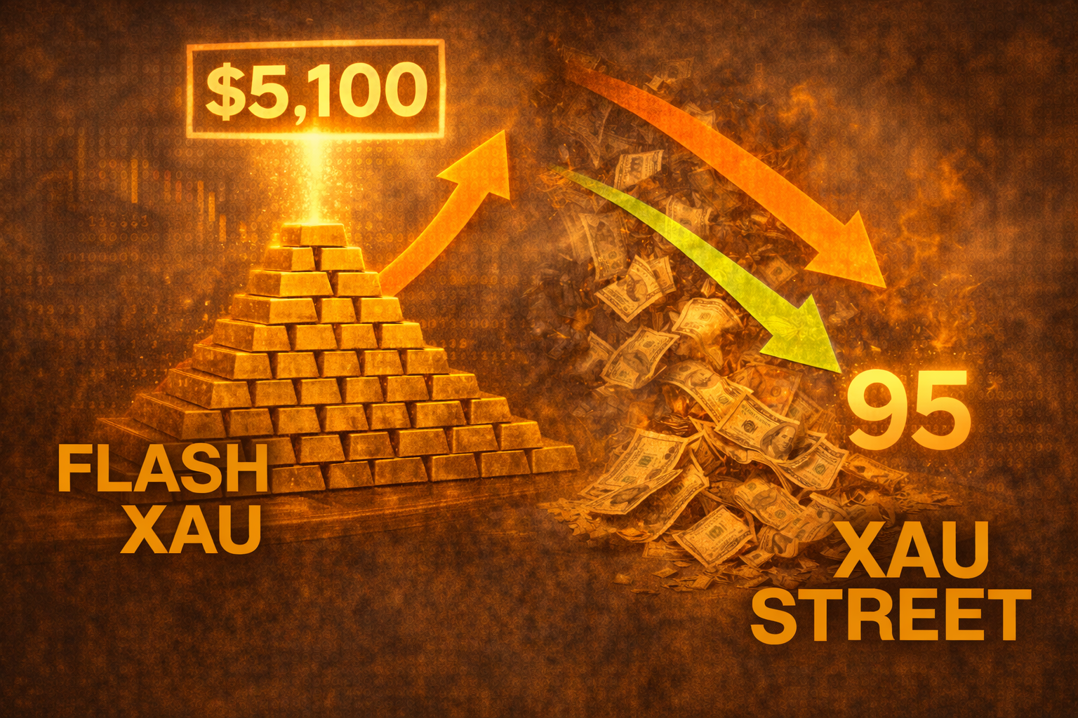 Or à 5 100 $ et dollar à 95