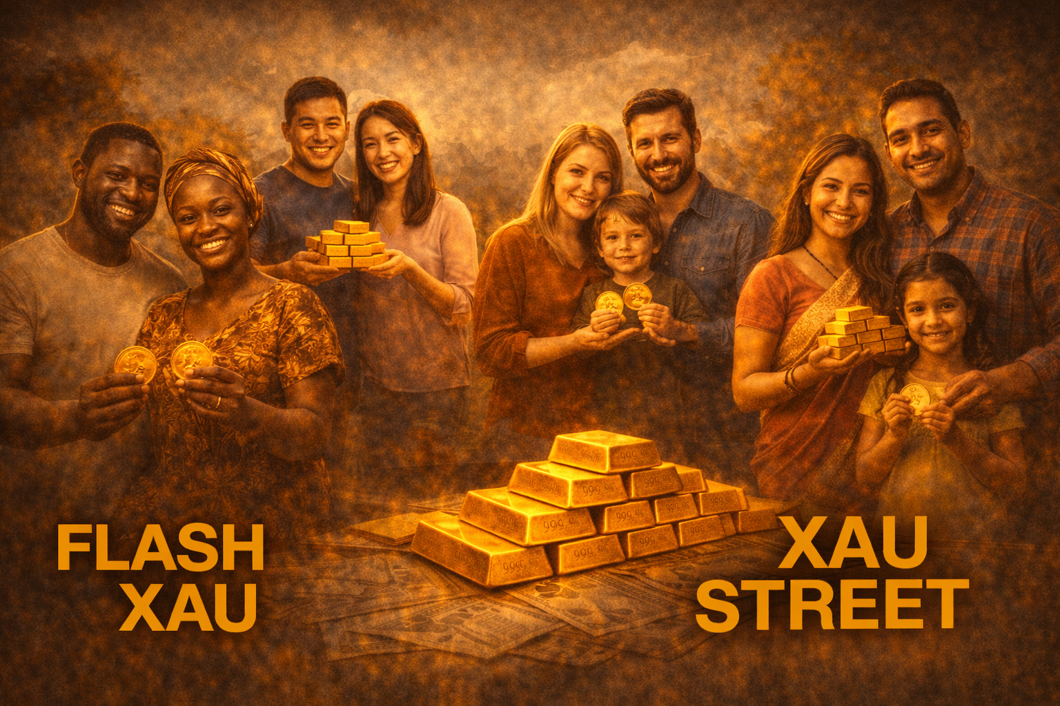Familles de différentes régions du monde utilisant l’or comme sécurité financière quotidienne