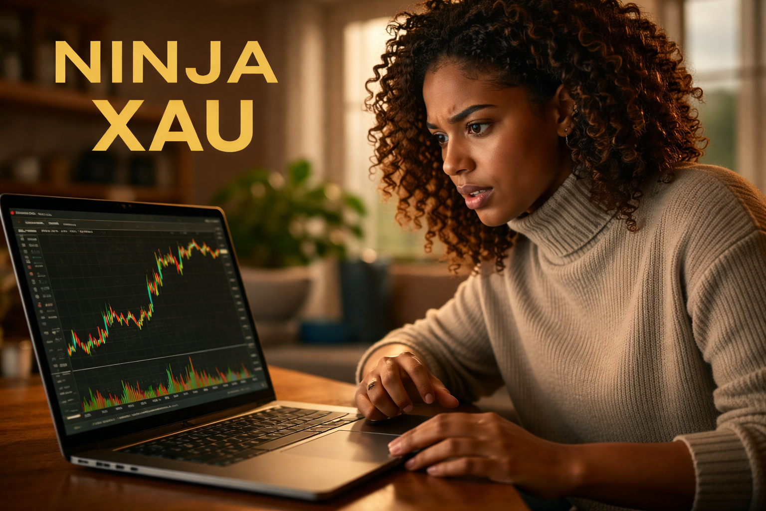 Trader observant une cassure sur le marché de l’or avant exécution d’ordre sur Ninja XAU