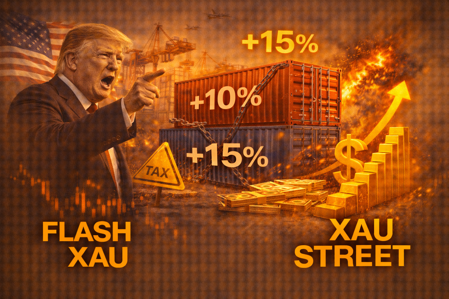 Trump annonce taxes mondiales 15 pourcent impact sur le dollar et hausse du prix de l’or février 2026