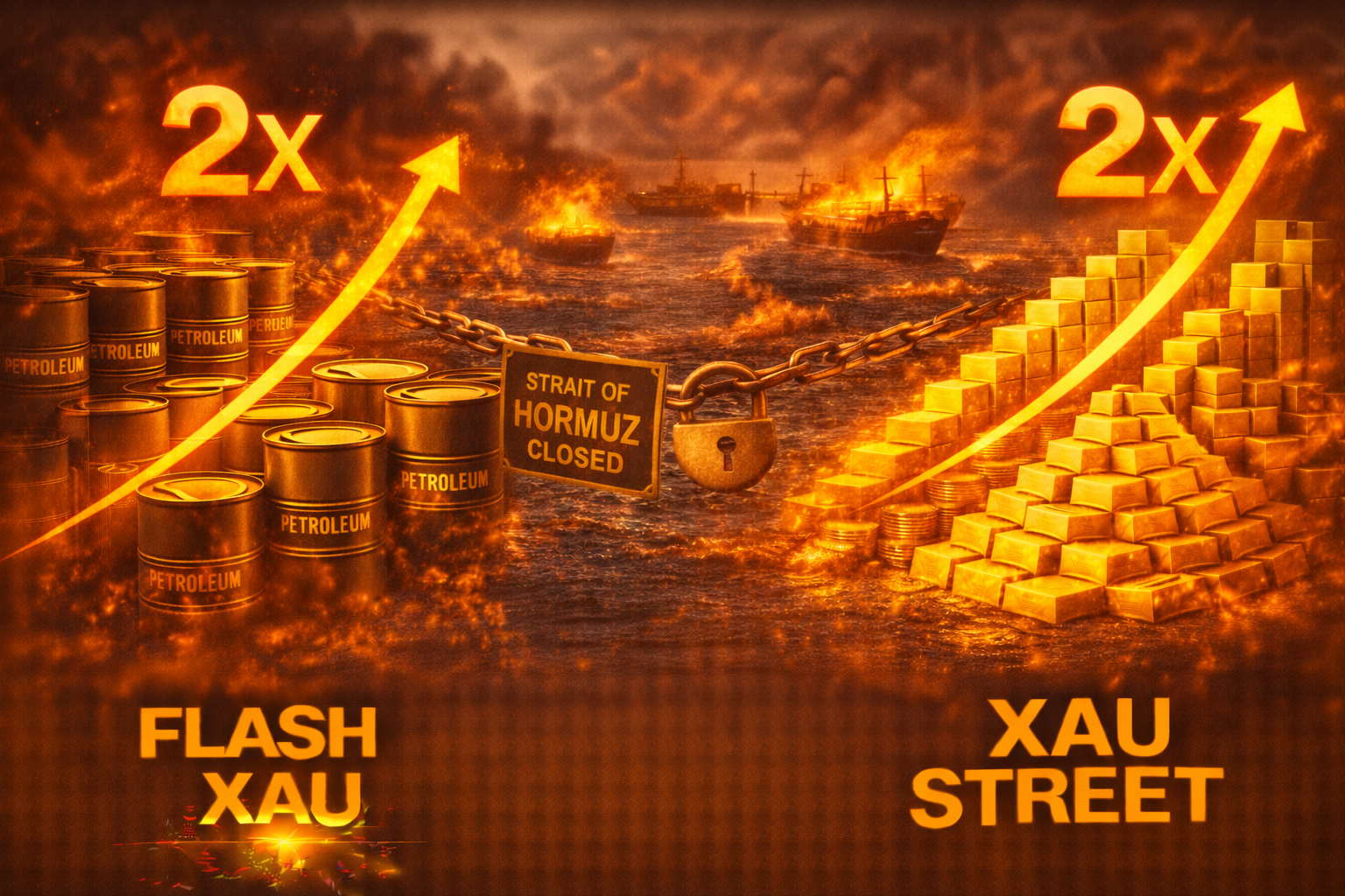 Carte stratégique du détroit d’Ormuz illustrant l’impact d’une crise énergétique mondiale sur le prix de l’or