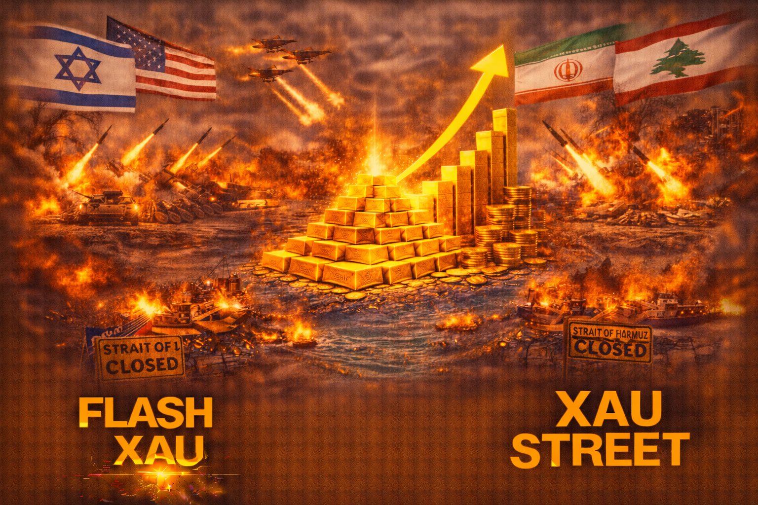 Conflit au Moyen-Orient, frappes à Beyrouth et tensions autour du détroit d’Ormuz avec impact potentiel sur le prix de l’or