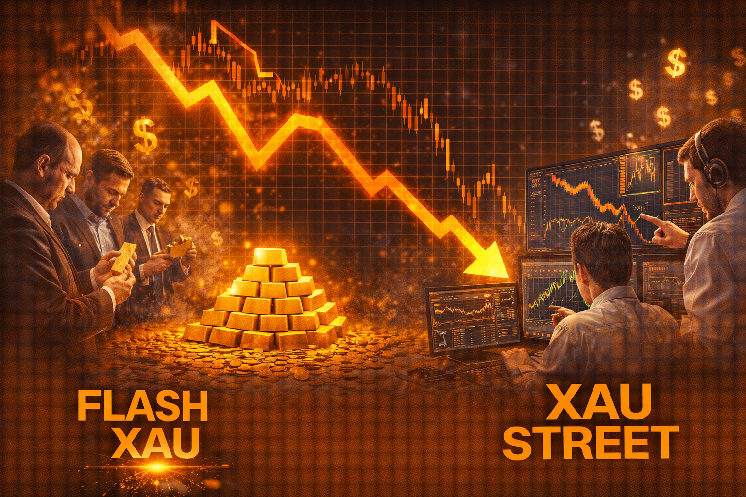 Graphique XAUUSD montrant une correction du prix de l’or vers 4500 dollars après un sommet historique