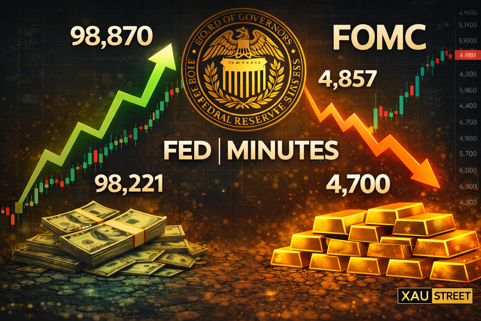 FED 8 avril 2026 : l’or chute de 4857 à 4700, le dollar rebondit