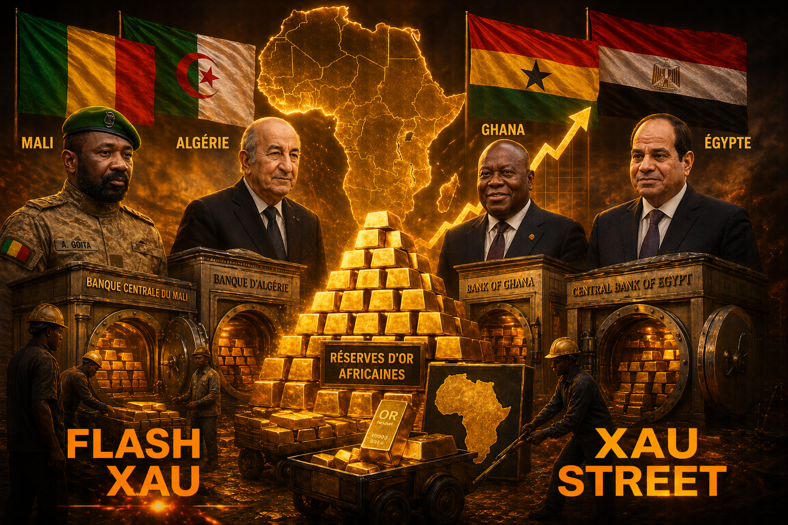 Lingots d’or africains stockés par des banques centrales en 2026