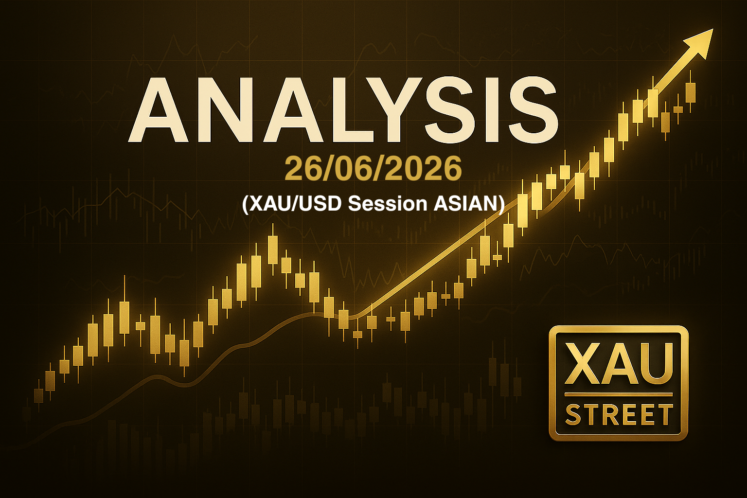 Cover XAUstreet XAUUSD analyse session asiatique 26 juin 2026 — sous 4000 dollars, branding or sur fond noir