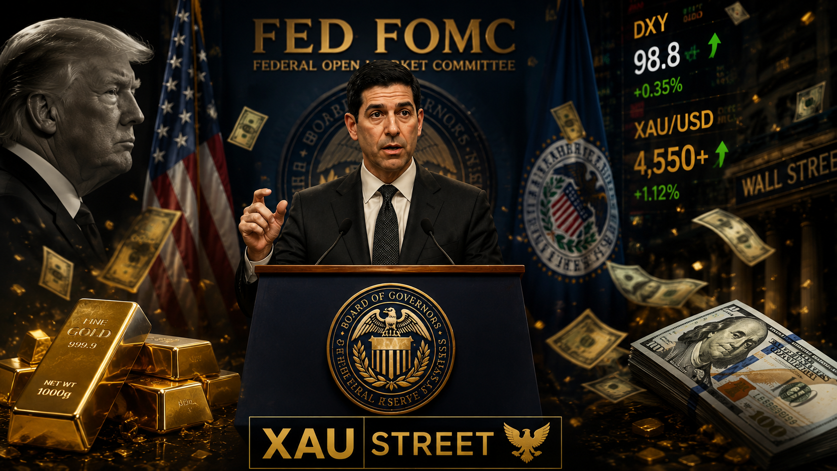 Kevin Warsh président de la Fed au podium FOMC 17 juin 2026 - cover XAUstreet